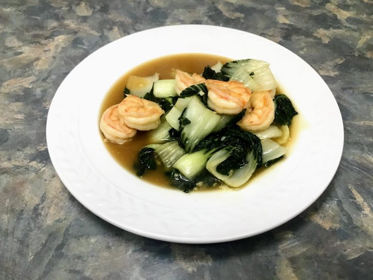 Garlicky Shrimp and Baby Bok Choy with oyster sauce Rub the Beef