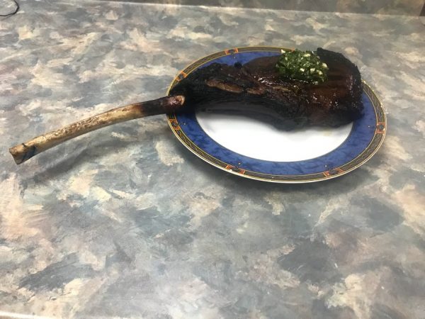 chimichurri rib steak with chimichurri sauce