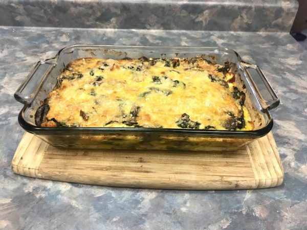 baked Mushroom Spinach Feta Frittata