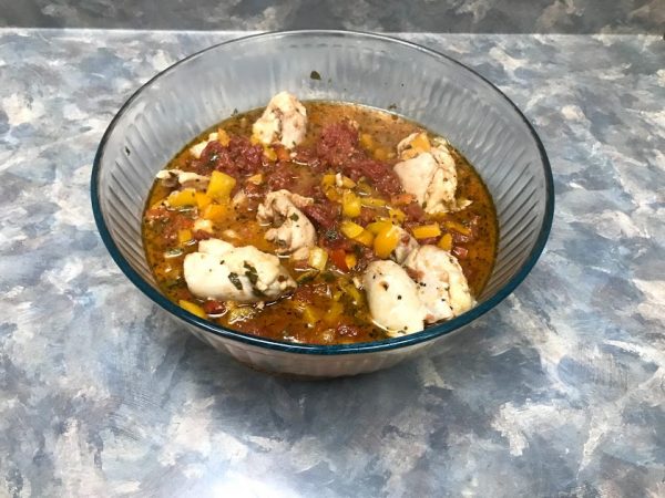 chicken cacciatore ready to serve