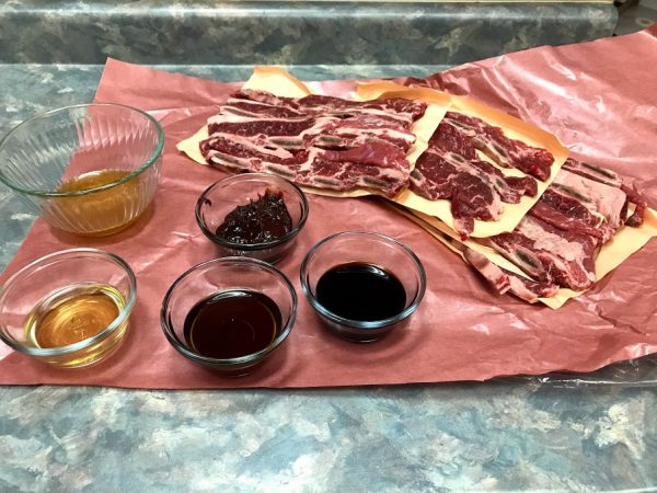 Ingredients for spicy Korean BBQ short ribs