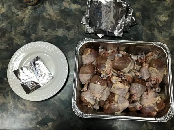 chicken lollipops ready to foil