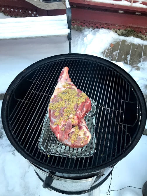 leg of lamb on smoker