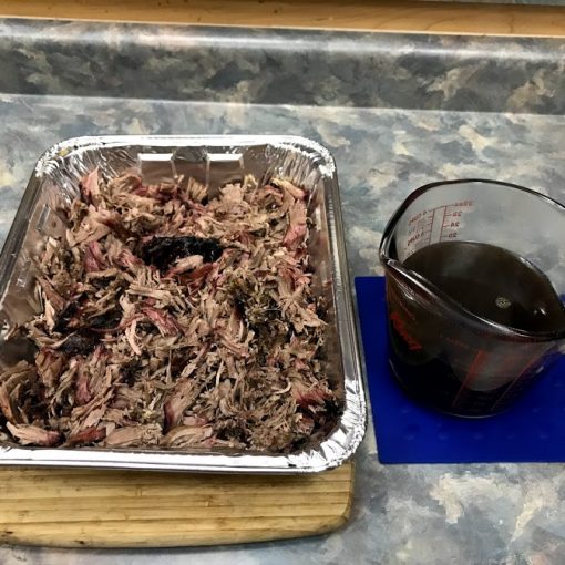 Pulled lamb with Kentucky black bbq sauce
