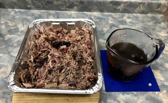 Pulled lamb with Kentucky black bbq sauce