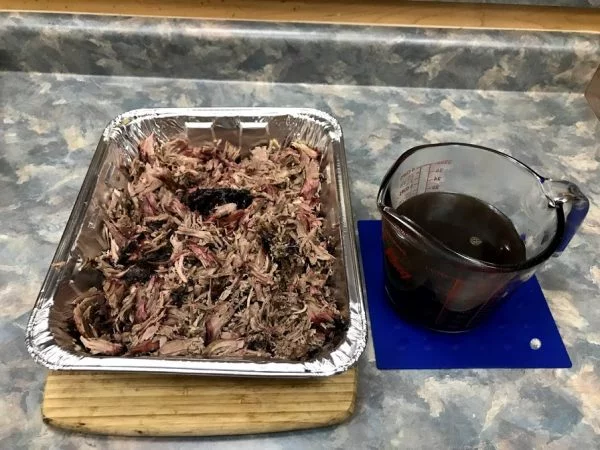 Pulled lamb with Kentucky black bbq sauce