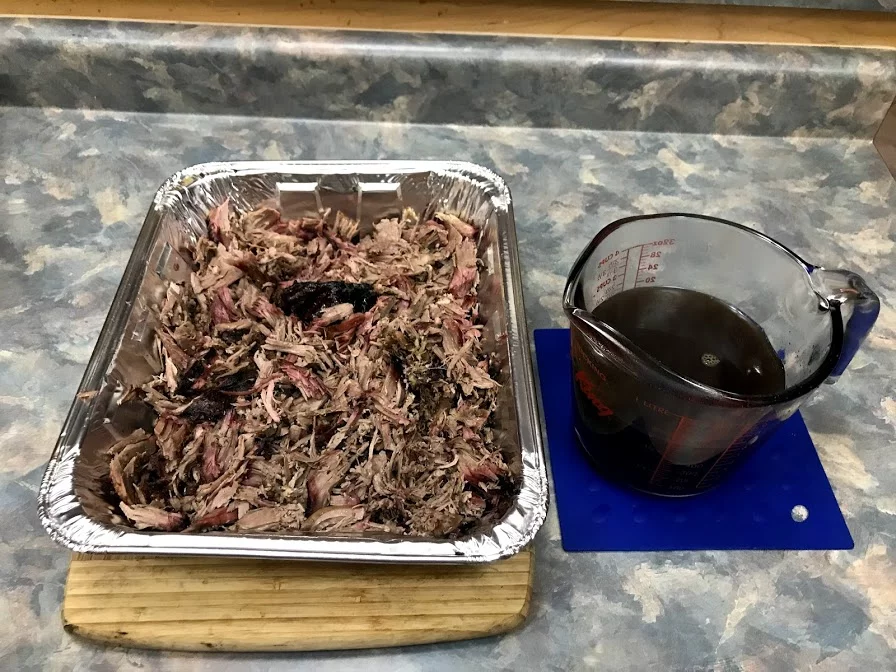 Pulled lamb with Kentucky black bbq sauce