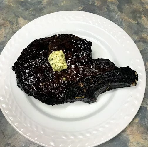 garlic parsley compound butter on steak