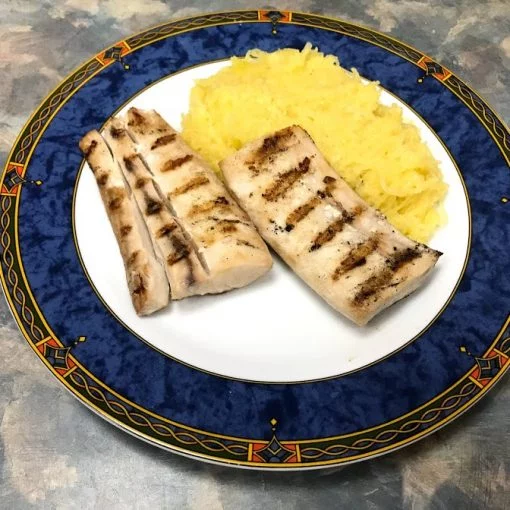 grilled mahi-mahi with spaghetti squash