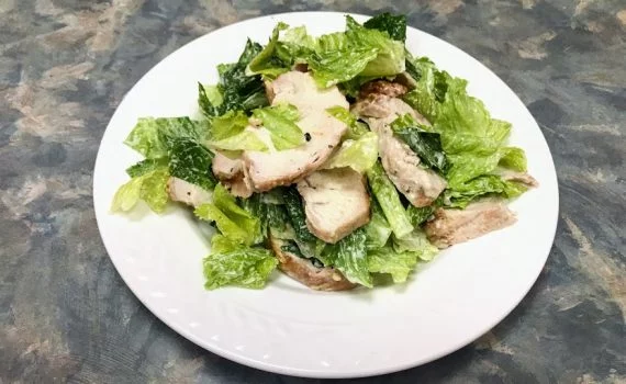 Grilled chicken caesar salad