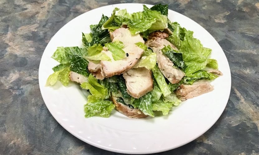Grilled chicken caesar salad
