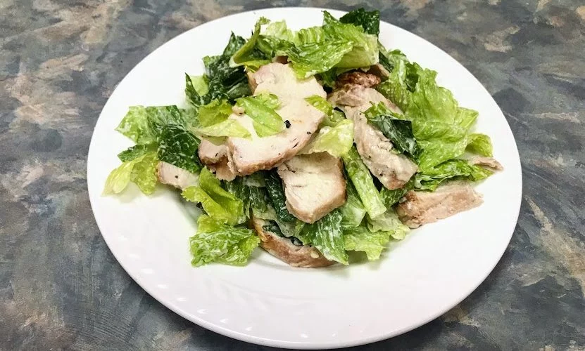 Grilled chicken caesar salad